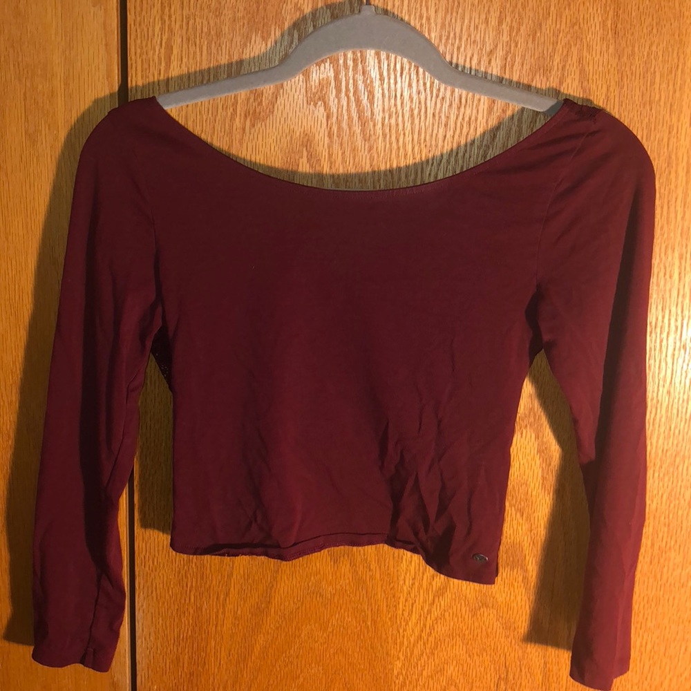 Long sleeve crop top/open lace back